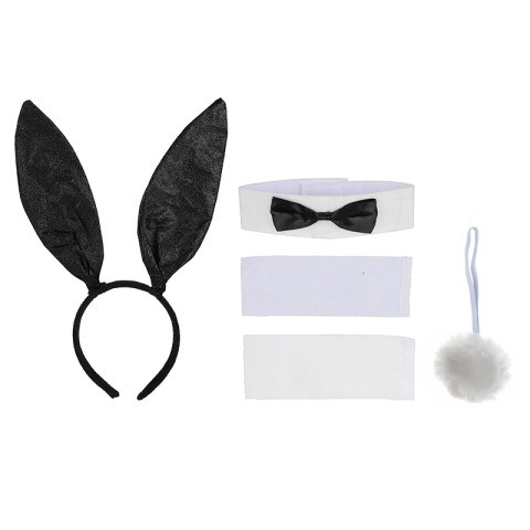 Карнавальный набор "Зайка" Черный, 3 предмета (ободок, хвост, бабочка)