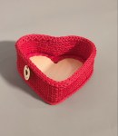 Корзинка сердце вязаная, Красный, ручная работа