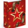 Пакет подарочный, Звезда с георгиевской лентой, Красный