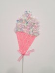 Декоративное Мороженое рожок на палочке, розовый