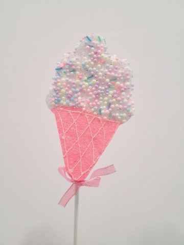 Декоративное Мороженое рожок на палочке, розовый