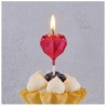 Свеча Сердце Диамант красное