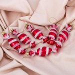 Ёлочные игрушки «Конфетки полосатые», красно-белый