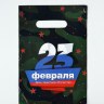 Пакет полиэтиленовый, с вырубной ручкой «23 февраля», 30 мк