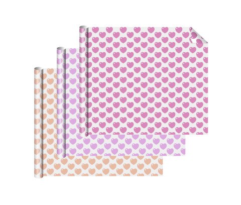 Пленка упаковочная матовая Фуксия сердечки