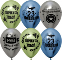 DB Шары С 23 Февраля, Мой Защитник!, Ассорти, хром