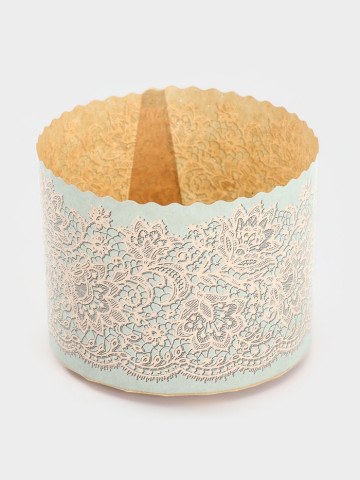 Формы для выпечки кулича бумажные «Кружева», одноразовые, голубые