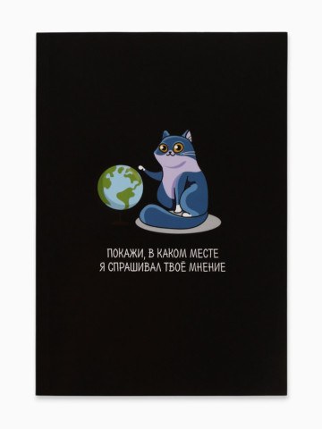 Ежедневник А5, 80 листов в тонкой обложке «Покажи в каком месте», черный