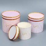 Коробка цилиндр Нежный мрамор