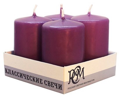 Свечи классические Столбики, Фиолетовый