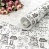 Упаковочная бумага, Крафт 50гр Мишки Тедди, Белый