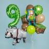 Куб 3D Пиксели, Зеленый/Коричневый