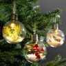 Набор ёлочных шаров «Зимний лес», 1 LED, от батареек, свечение тёплое белое