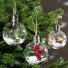 Набор ёлочных шаров «Зимний лес», 1 LED, от батареек, свечение тёплое белое