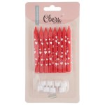 Свечи Белые сердечки, Красный