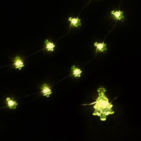 Светодиодная гирлянда Елочки, 10 Led, IP14, Зеленый/Теплый белый