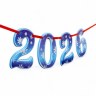 Гирлянда на ленте «2026», лошадки