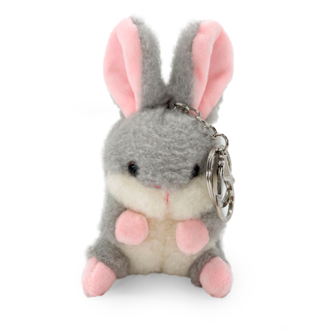 Брелок-мягкая игрушка с подвесом Кролик, серый
