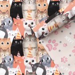 Бумага упаковочная глянцевая двухсторонняя «Котики»