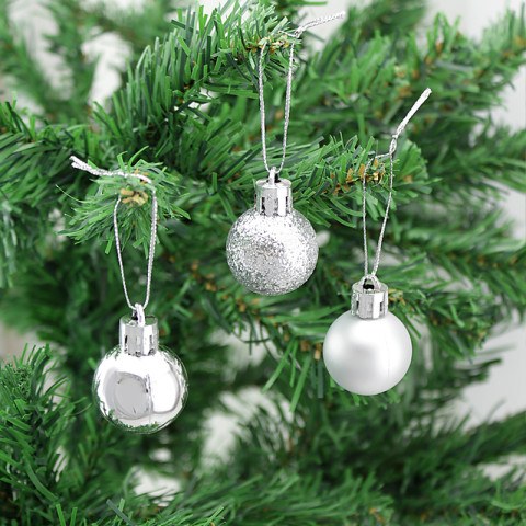 Новогодние мини-шары Серебро