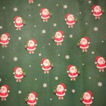 Упаковочная бумага глянцевая Дед мороз, зеленый фон #нг