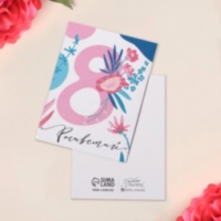 Открытка-мини «8 марта», цветы, розовый