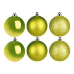 Набор новогодних елочных шаров 2 дизайна, лайм