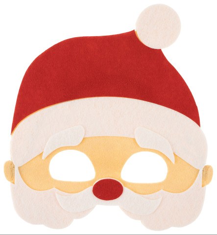 Маска карнавальная, из фетра, Дед Мороз, Красный