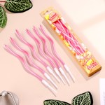 Свечи для торта витые "Серпантин", коктейльные, розовый блик перламутр