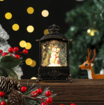 Новогодний музыкальный светодиодный фонарь с эффектом "метели" Снеговик