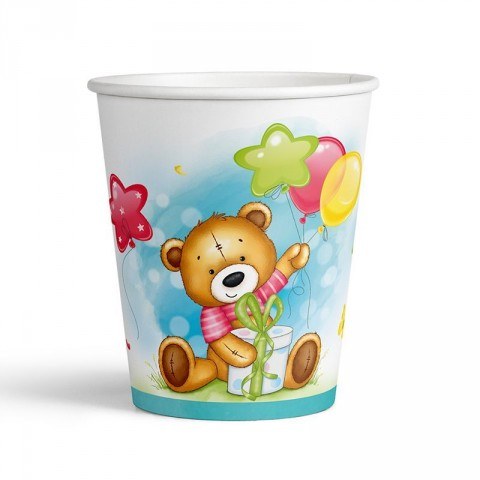 Стаканы "С Днем рождения" Милый Мишка