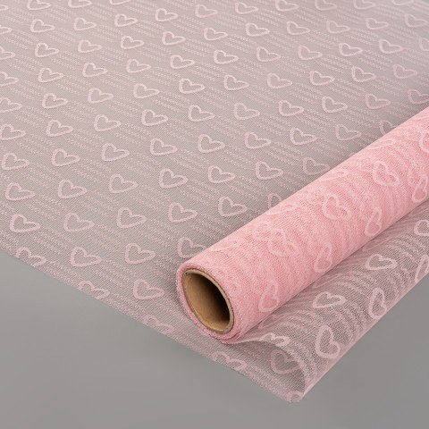 Фатин в рулоне Сердца, Розовый