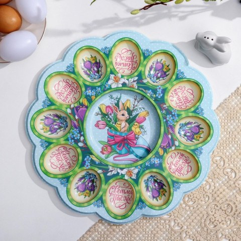 Подставка для яиц и кулича «Кролик», на 12 яиц