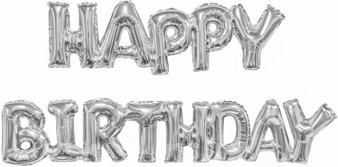 Мини-фигура, Надпись "Happy Birthday", Серебро