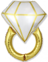 FM Фигура, Кольцо с бриллиантом, Белый/Золото
