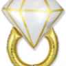 FM Фигура, Кольцо с бриллиантом, Белый/Золото
