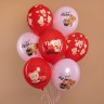 ТМ 512 Шары Влюбленные мишки, Розовый/Красный, пастель