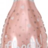 Фигура Бутылка Шампанское "Конфетти сердец", Розовое Золото