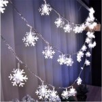 Светодиодная гирлянда Снежинки, 20 Led, Белый