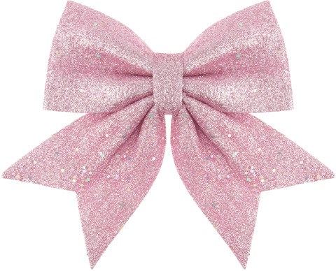 Декоративный бант Праздничный, Розовый, с блестками
