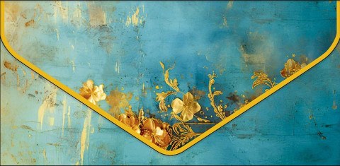 Конверт для денег Премиум Золотые цветы, софт тач, фольга