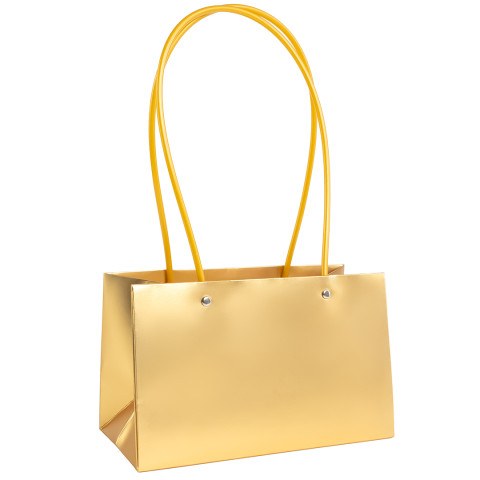Уценка Пакет для цветов, Мастхэв, Золото, Сатин