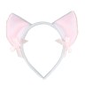 Ободок, Ушки с бантиками, Белый/Розовый