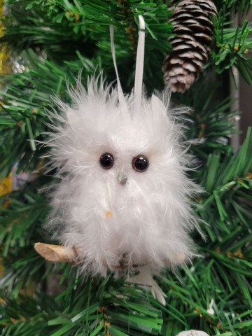 Совенок на веточке ёлочная игрушка