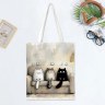 Сумка шоппер текстильная Котята на диване