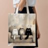 Сумка шоппер текстильная Котята на диване