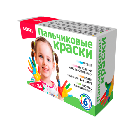 Пальчиковые краски 6 цветов, 20 мл