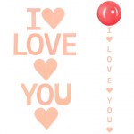 Гирлянда-подвеска I love you (сердца), Розовый, Перламутр