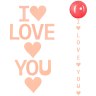 Гирлянда-подвеска I love you (сердца), Розовый, Перламутр