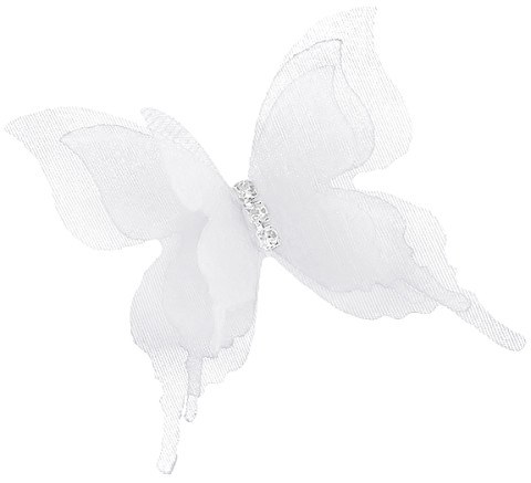 Декоративные бабочки Воздушные, трехслойные, из шифона, Белый